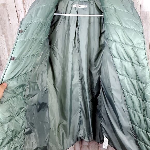 Just Fab Shiny Puffer Jacket Mint Green Size Small - Picture 6 of 12